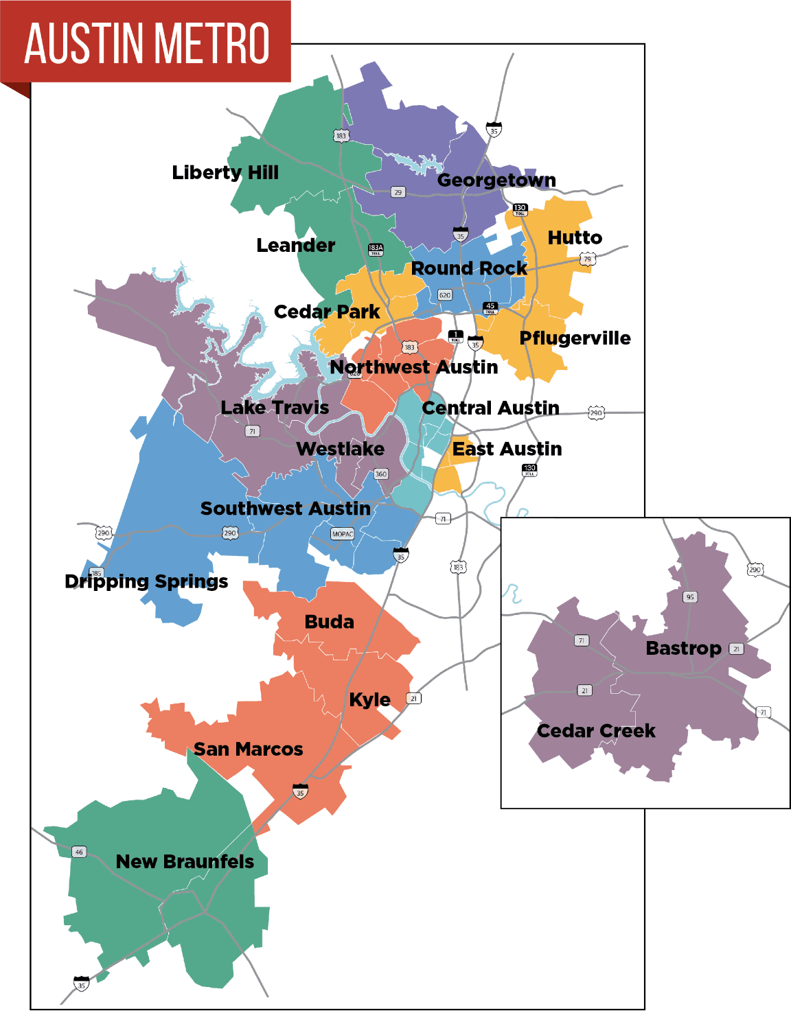 Austin circulation map