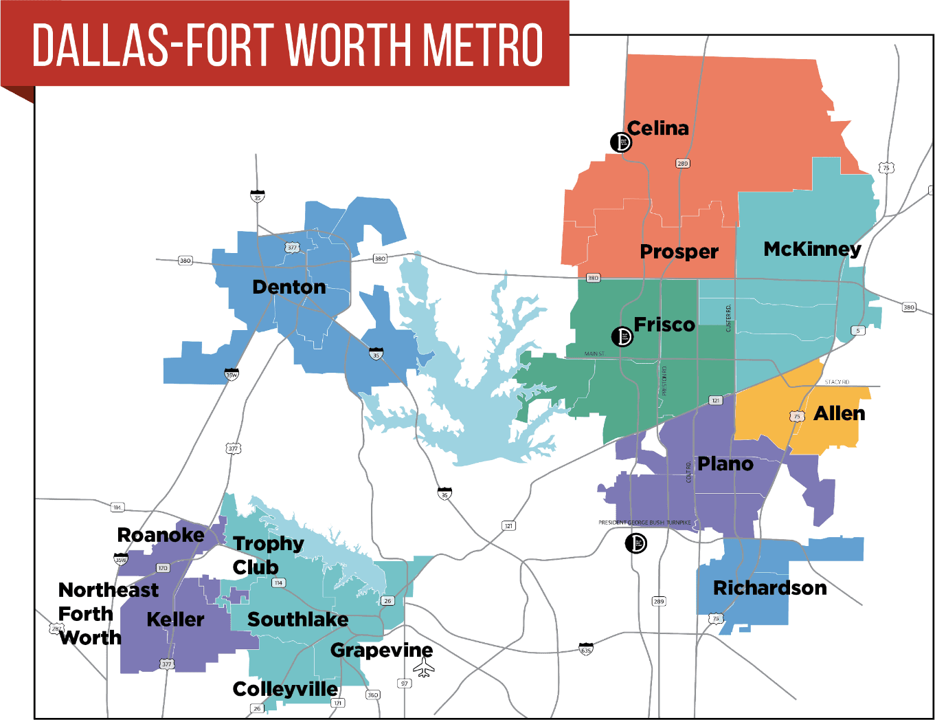 Dallas-Fort Worth circulation map
