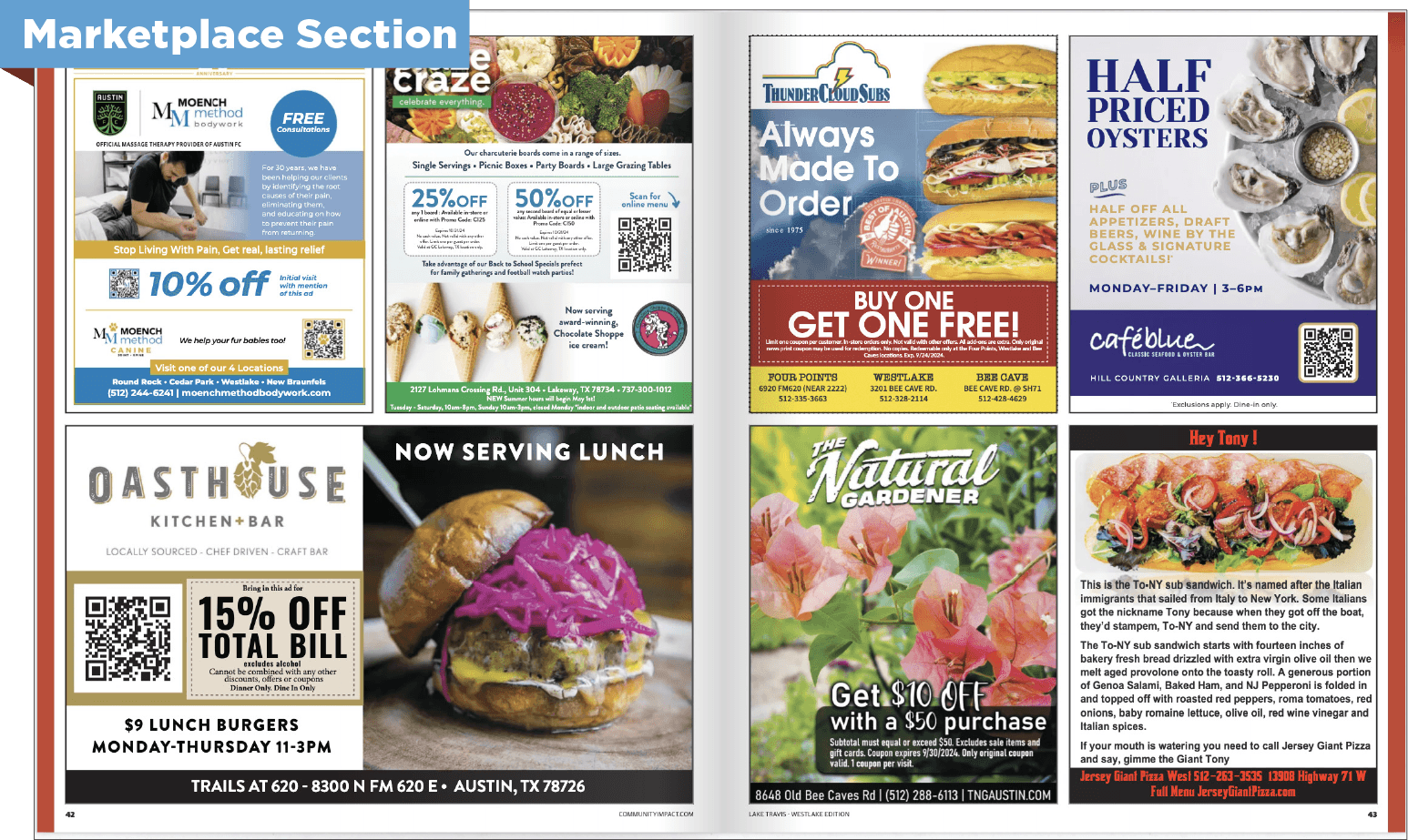 Two Advertising Sections