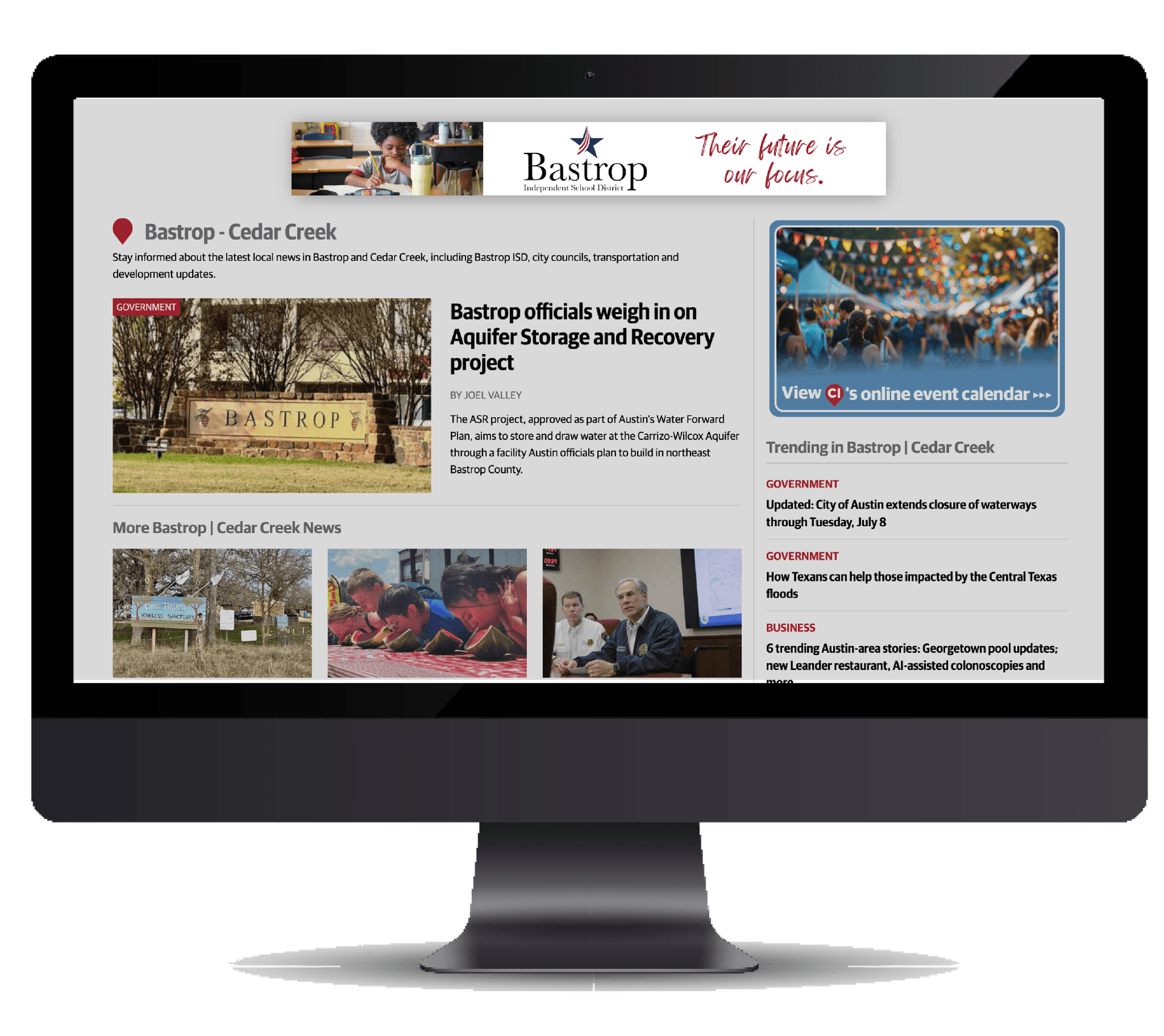 Web ad sample on desktop